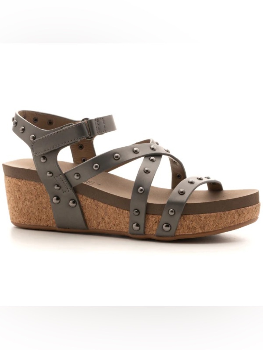 Corkys Pewter Under The Sun Wedge Sandals Size 9